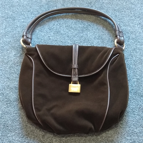 Chaps Bags Chaps Brown Velvet Shoulder Bag Purse Hand Bag Poshmark
